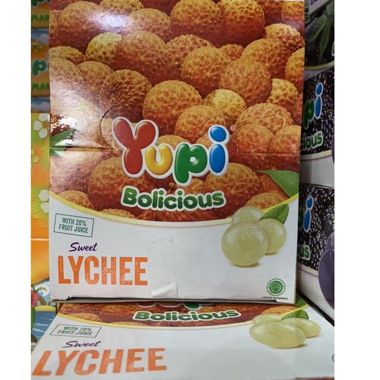 

Buruan Beli _ Yupi Bolicious LYCHEE LECI 1 box isi 24 Pcs ¢