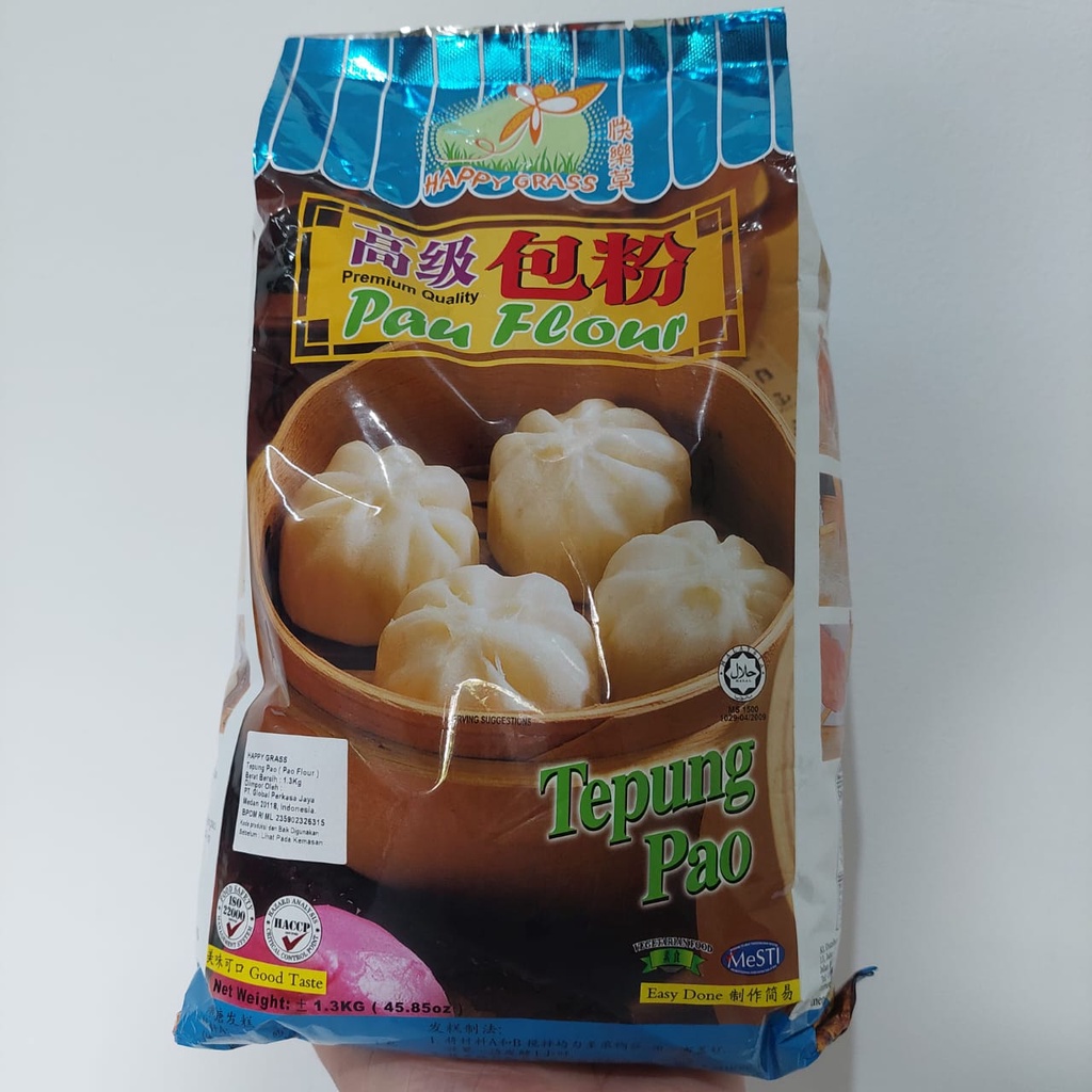 

[oddsolshop] pekanbaru/Happy Grass Tepung Pao 1.2KG Premium Quality Pau Flour Bahan Kue Baking Mix