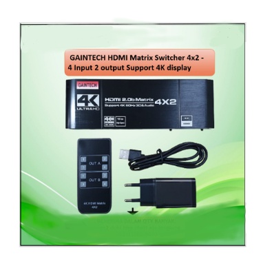 Hdtv 2.0 matrix switch NB 4x2 4k 60hz 3d edid hdr spdif audio remote ozj1-1 - Hdtv 4 input to 2 output monitor