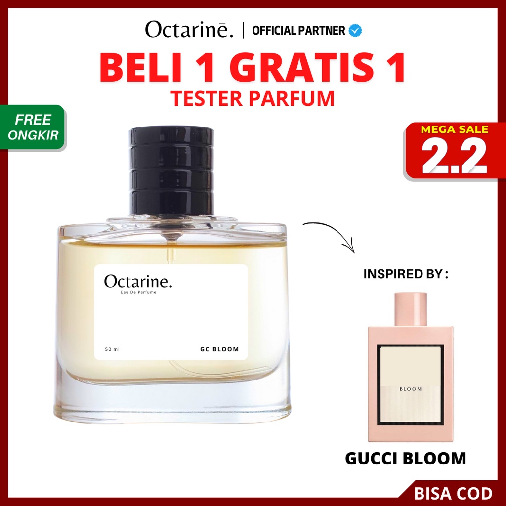 Octarine - Parfum Wanita Tahan Lama Aroma Segar, Floral dan Lembut Inspired By GUCCI BLOOM | Parfume Farfum Perfume Minyak Wangi Cewek Cowok Murah Original