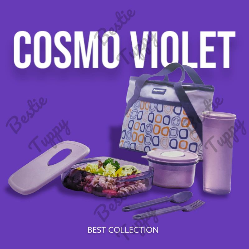 Tupperware Cosmo Violet Set. Tempat Makan + Tas