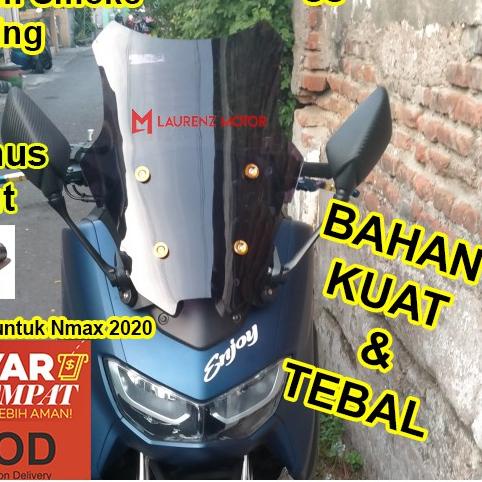 Visor Windshield Motor Yamaha NMAX N Max New 2020 Tinggi 47cm - Hitam dan Bening Batok Kepala NMax