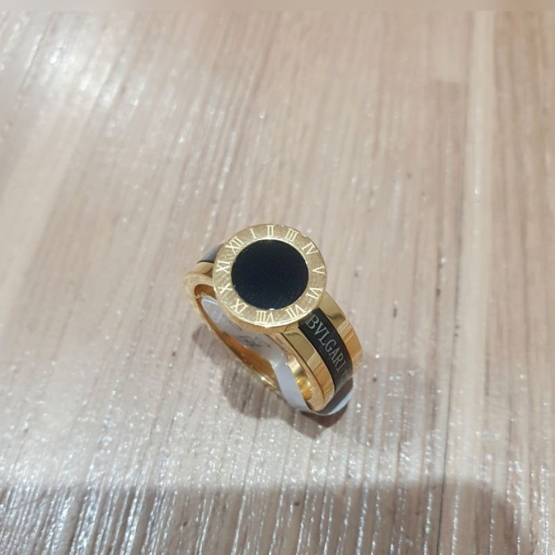 Cincin Titanium Asli Premium Quality Anti karat anti alergi Motif Bvl Branded Band Stainless steel ori import Ct882
