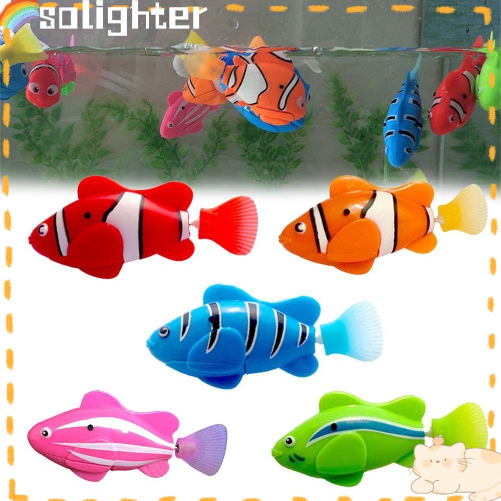 Solighter Pet Cat Mainan Lucu Pet's Hunter Instincts Hias Artificial Ikan Apung Palsu