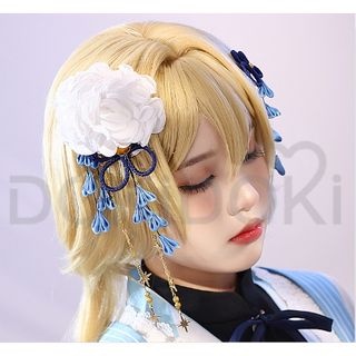 Game Genshin Impact Lumine Doujin Cosplay Costume Kimono Halloween Traveler Lumine Dress Doujin Cosplay