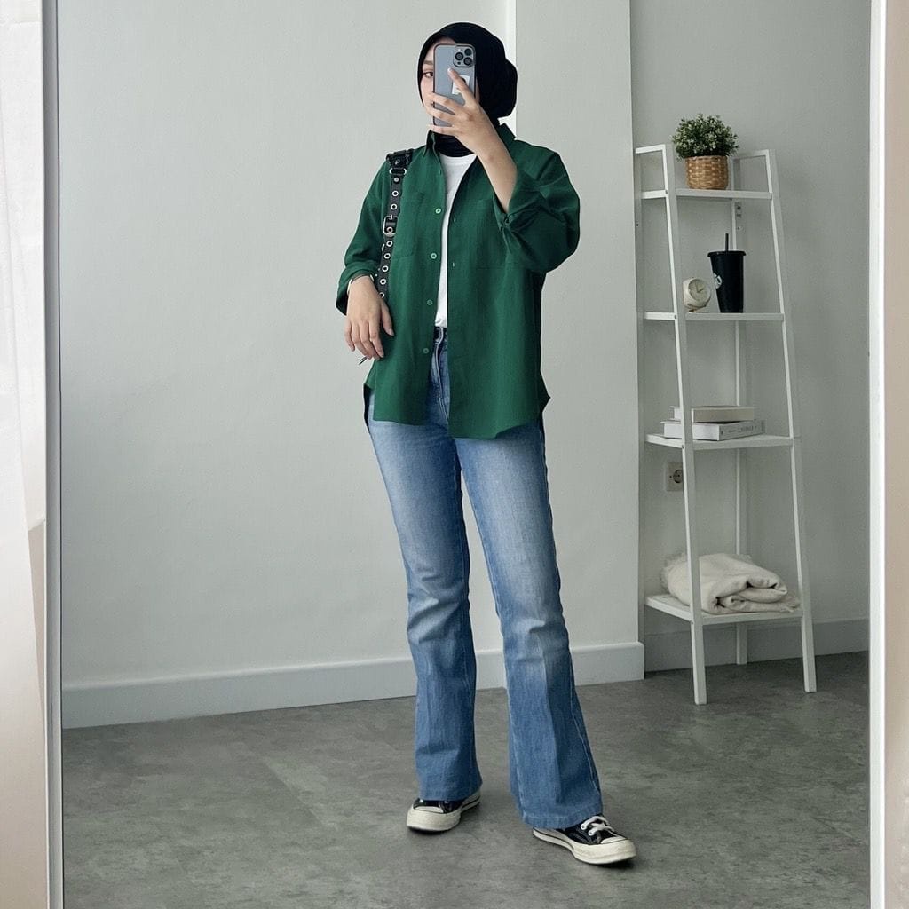 BEFAST - ZEC OOTD KEMEJA WANITA VELI / Millie Shirt CRINCLE / Fashion Kekinian Remaja ABG / OOTD Style Wanita Hijab Trendy /  Kemeja Polos Formal / Pakaian Casual Wanita / Outfit Daily Wanita Kerja / Hem Lengan Panjang Terlaris