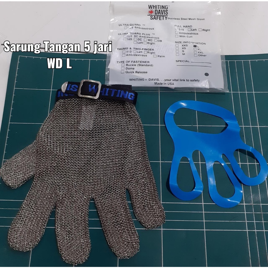 Sarung Tangan Baja 5 Jari - Whiting Davis Stainless Metal Glove