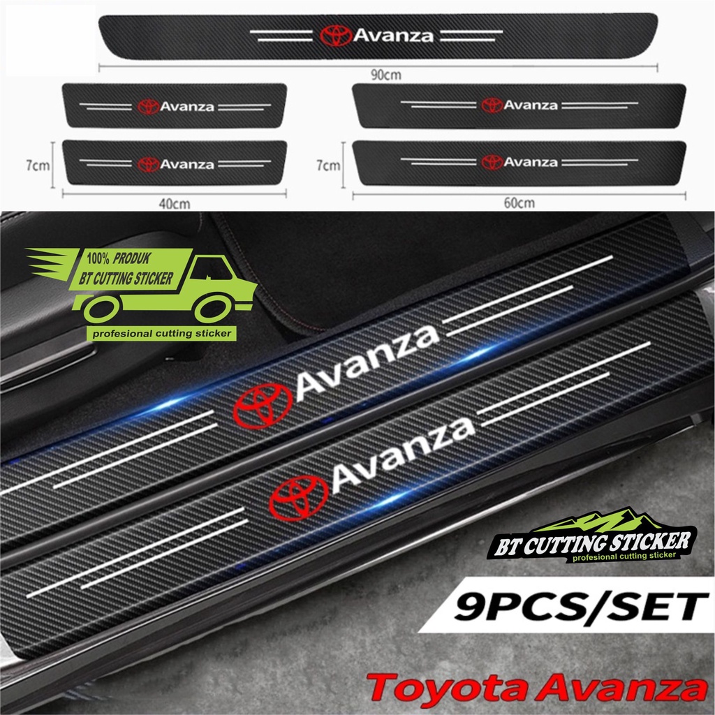 4 pecs sticker carbon 3D sticker avanza sticker pengaman pintu mobil toyota avanza sticker carbon st
