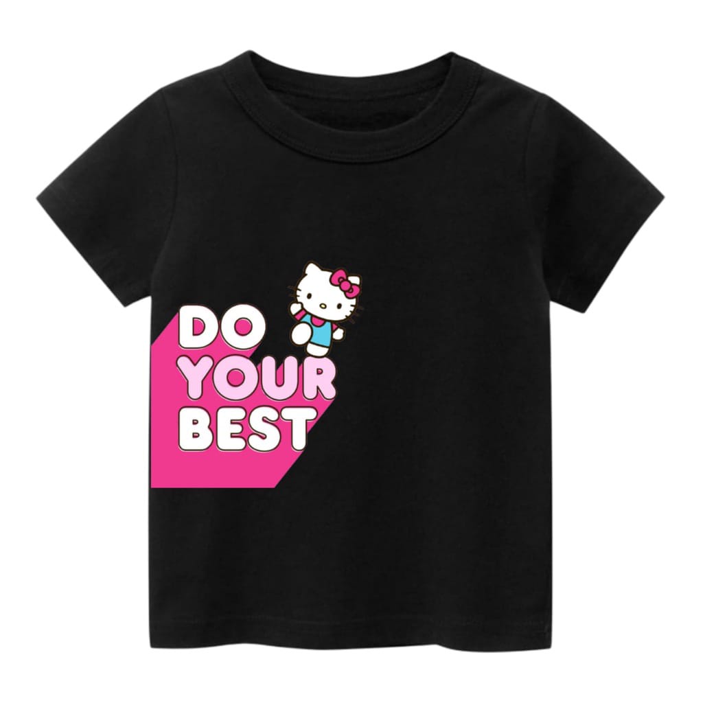 Hzl_outfit Kaos Baju Anak Perempuan HK Do Your Best COD/Bayar Ditempat