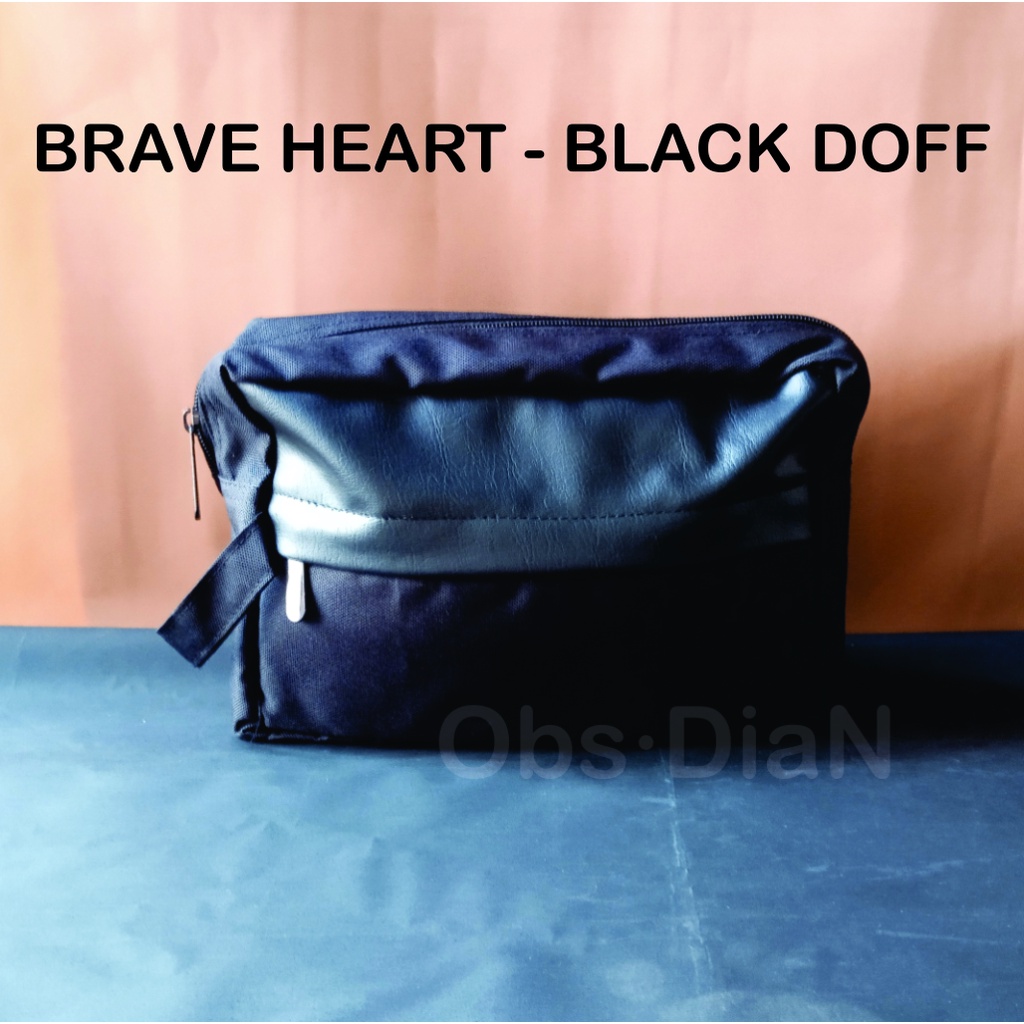 CLUTCH BAG PRIA WARNA HITAM / BARVE HEART - BLACK DOFF (TAS PRIA)