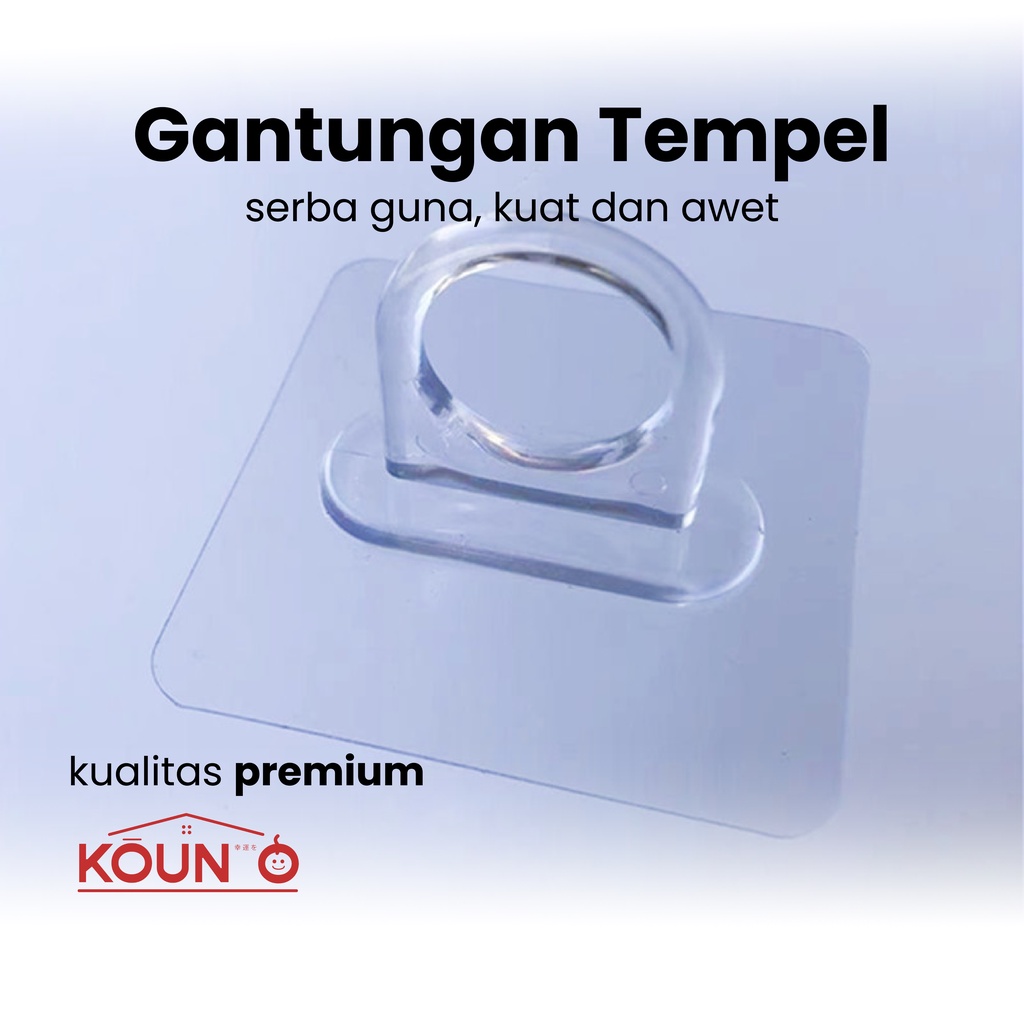 Hook Pengait Tempel Dinding Dengan Bentuk Cincin Transparan Gantungan Tempelan Dinding Pengait Model O Transparan Multifungsi