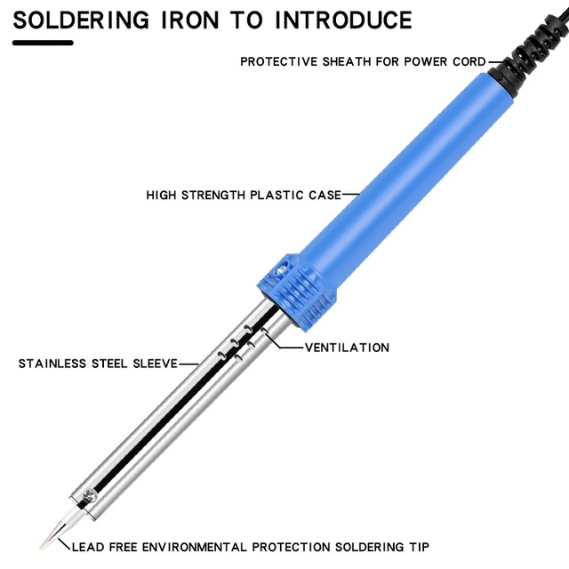 Solder Listrik Plastik Soldier Pemanas Tembaga 40 Watt Kenmaster Soldier Iron Alat Patri