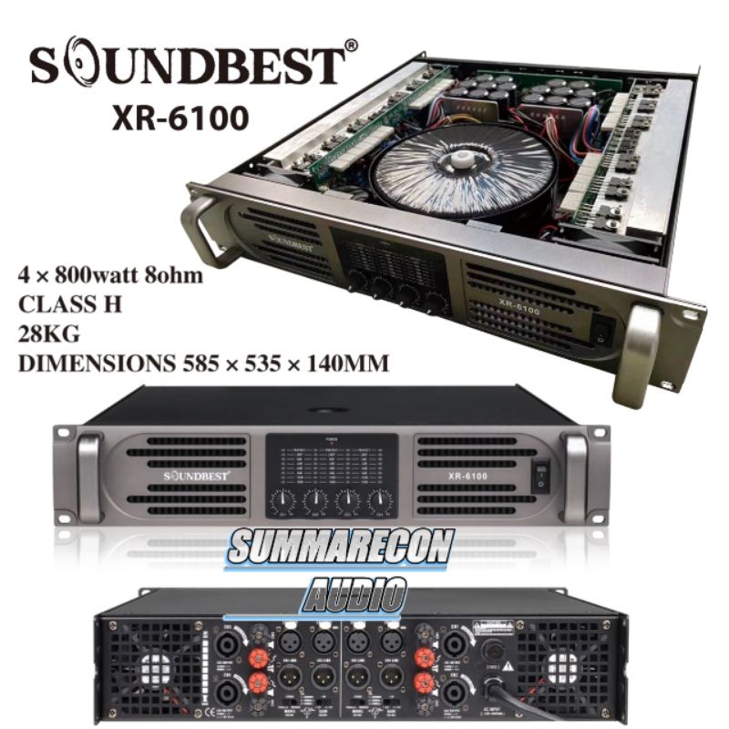 Power Amplifier Soundbest XR 6100 Original Class H Power 4 Channel