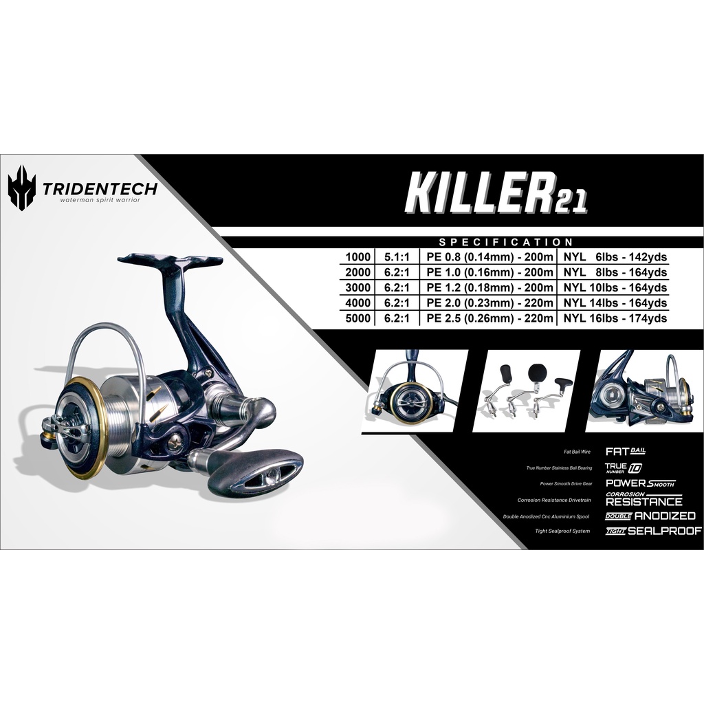 Jual Reel Tridentech Killer 3000 (Saltwater resistance)