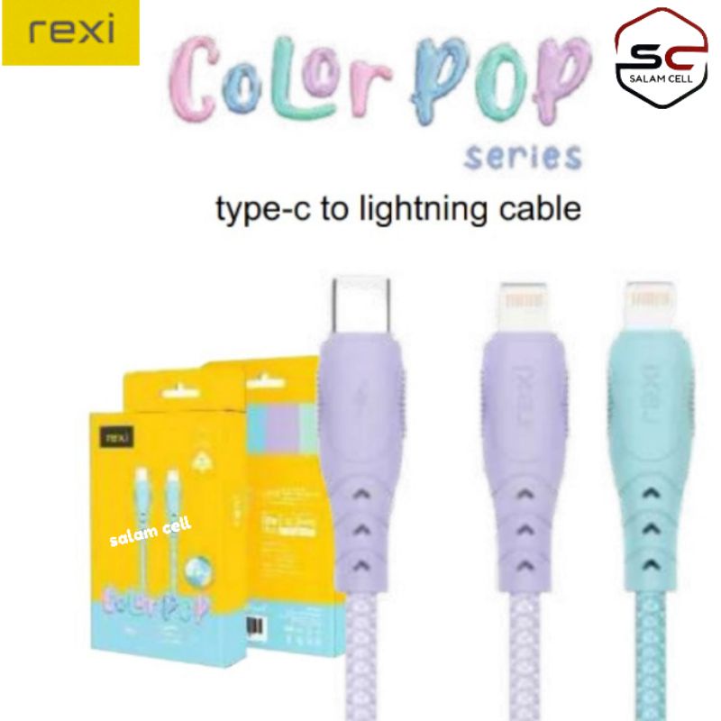 Kabel Data Type-C Rexi KL01C Color Pop Original Garansi Resmi