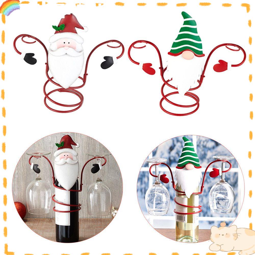 Solighter Tempat Gelas Wine Dapur Rumah Snowman Meja Rak Penyimpanan Goblet Holder