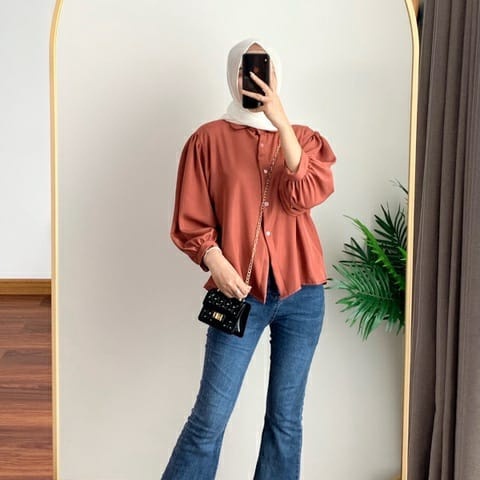 VS - ELZE SHAKILA BATWING SHIRT WANITA / KEMEJA WANITA LENGAN BALON