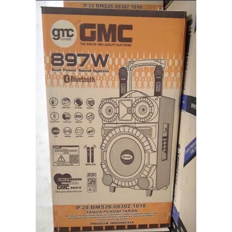 GMC 897W SPEAKER MEETING PORTABLE 10 INCH + 2 MIC WIRELESS