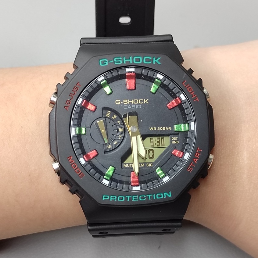 Casio G-Shock Special Color Throwback 1990s x'mas GA-2100TH-1A rasta