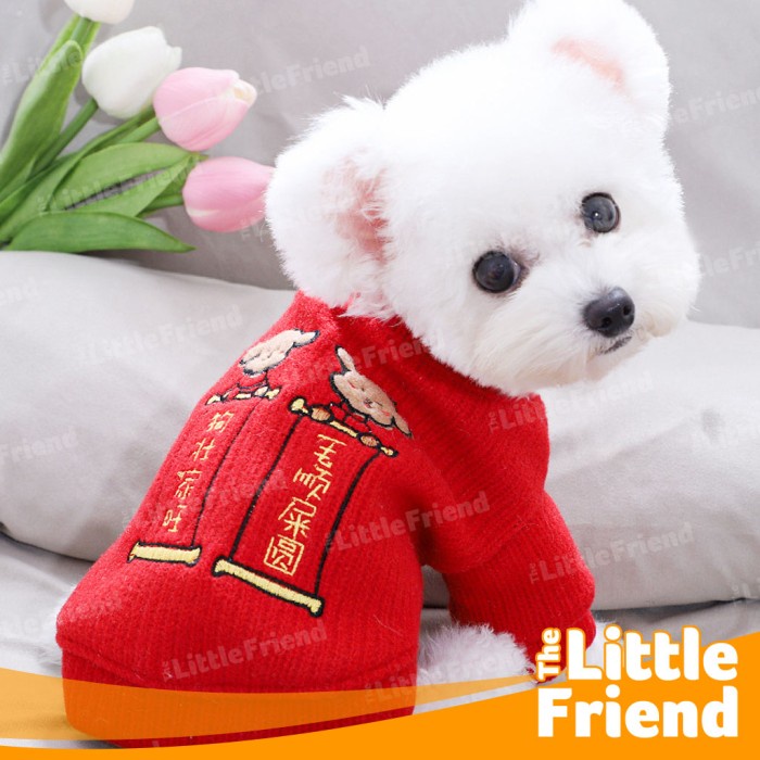 Baju Imlek Anjing Kucing Chinese New Year WOOL VELVET Kancing Depan