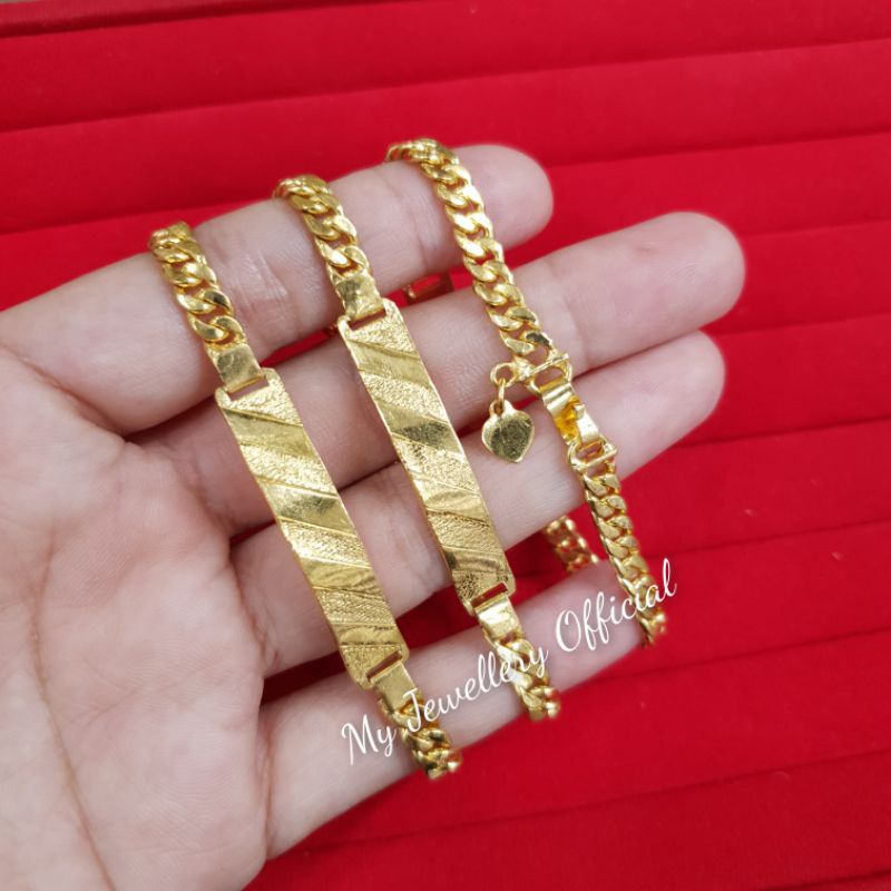Gelang Rantai Plat Mas Penang