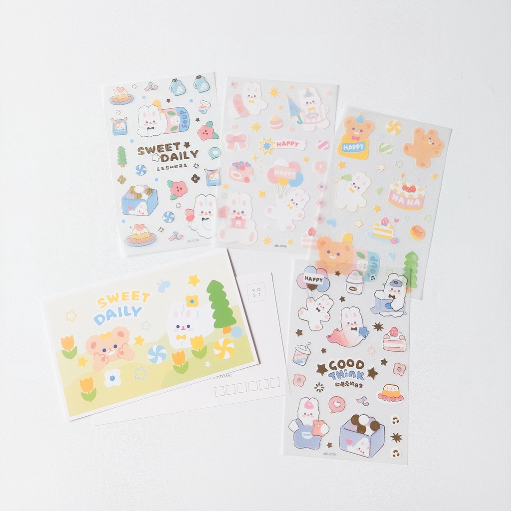 JRN021 – Deco Sticker Fairy Anime Cute Bear Animal Dairy Journal Scrapbook Label