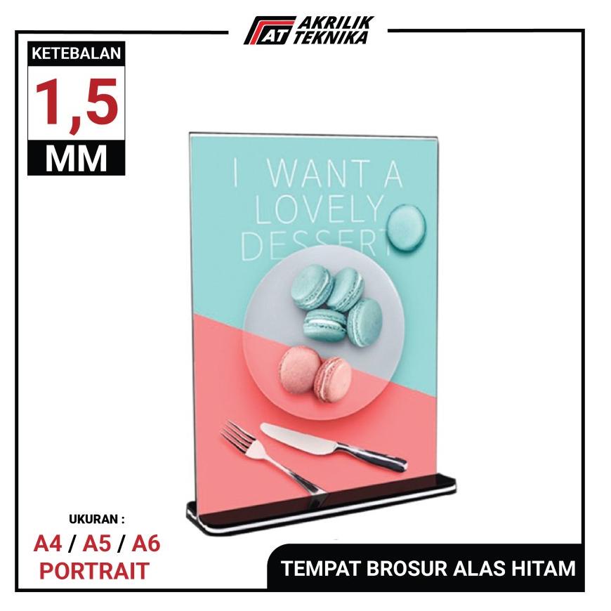 

~~► AKRILIK STANDING / TEMPAT BROSUR A4 / NOMOR MEJA LIST HITAM VERTIKAL