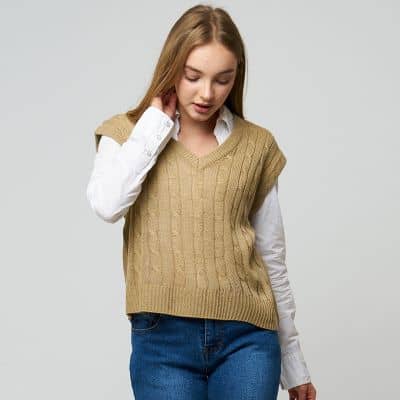 PROMO VEST ROMPI RAJUT CABLE/BAJU WANITA PREMIUM RAJUT TEBAL