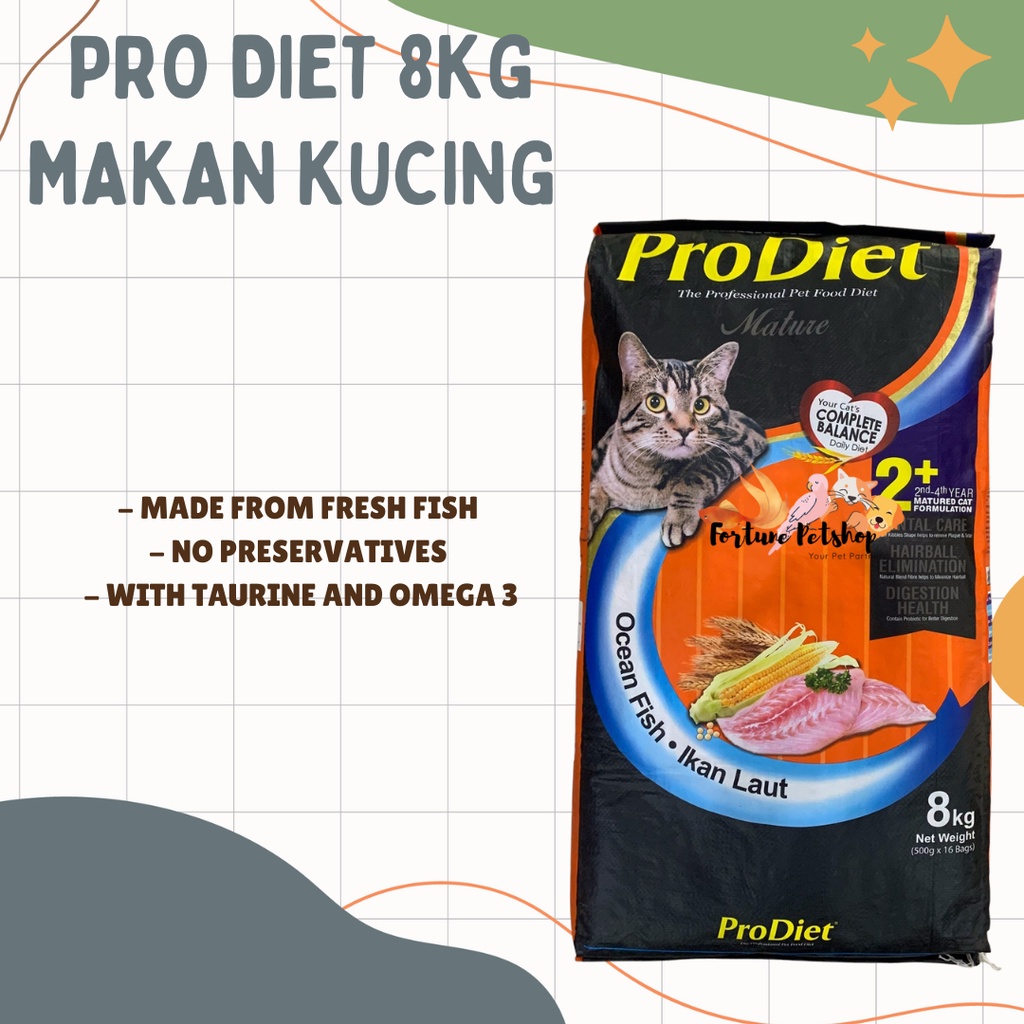 Khusus Ekpedisi - Pro diet 8kg MAkanan kucing kering