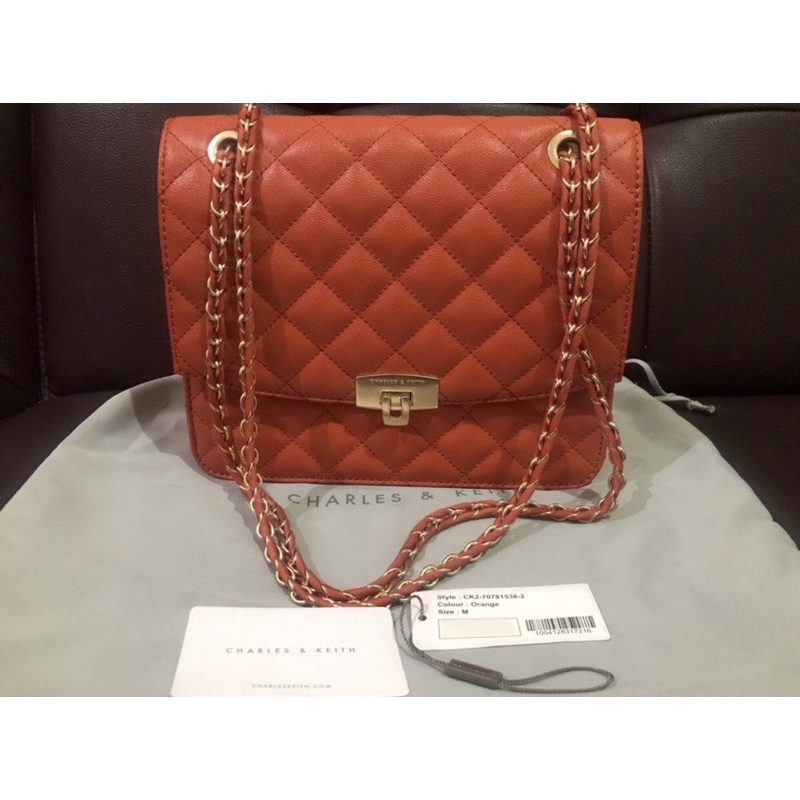 ❌SOLD❌ Proloved Tas CK Charles & Keith ORIGINAL 100% quilted chain strap sling bag