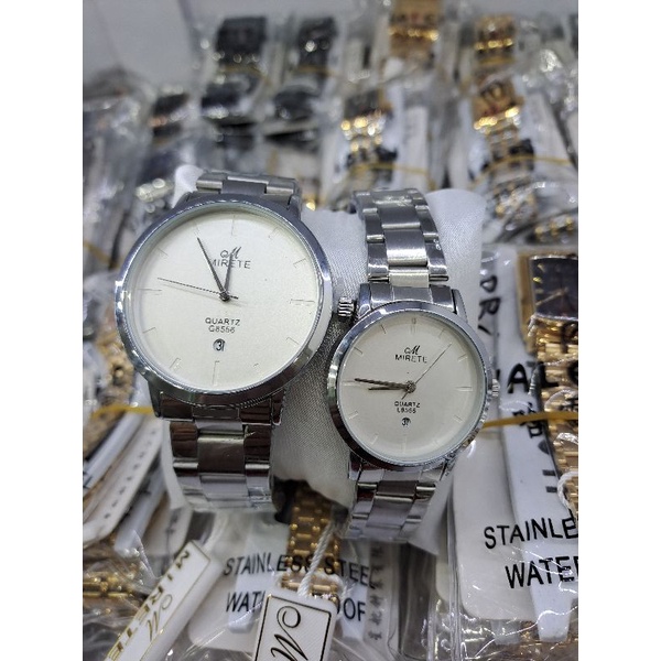 Jam tangan mirete original rantai couple tanggal aktif