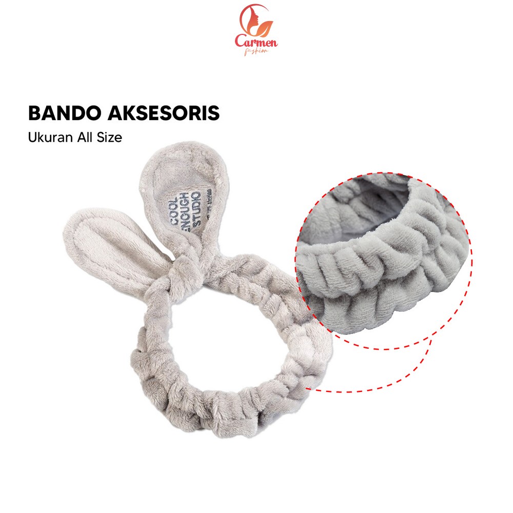 Bandana Masker Wanita Motif Pita Kelinci Lucu Bando Korea / Bando Mandi / Bendo Facial Cuci Muka Headband Rabbit Import CF C69