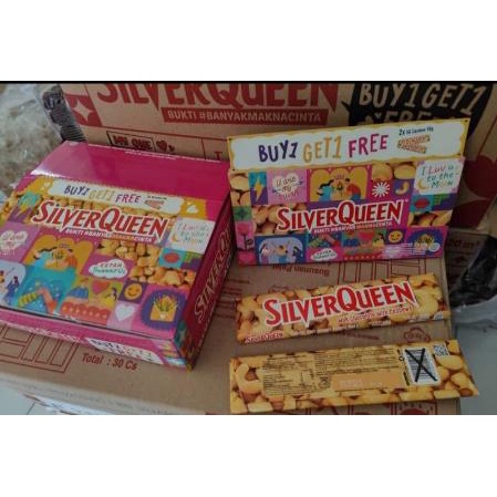 * NCC * Silverqueen Coklat Edisi Kemasan Spesial Buy 1 Get 1 (2 x 58 gr) Silver Queen Cashew