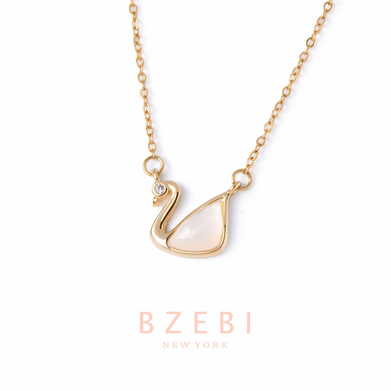 Bzebi Kalung Emas 18k, Kalung Baja Titanium, Kalung Liontin Berlian, Anti Karat, Aksesoris Fashion Wanita, Perhiasan Gaya Korea, Hadiah Ulang Tahun Dengan Kotak Eksklusif 948n