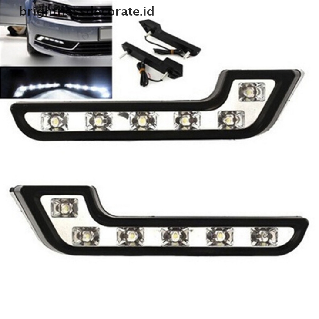 [Birth] 2x Terang 6LED Super White Lampu Berkendara Mobil Fog 12V DRL Siang Hari Running Light [ID]