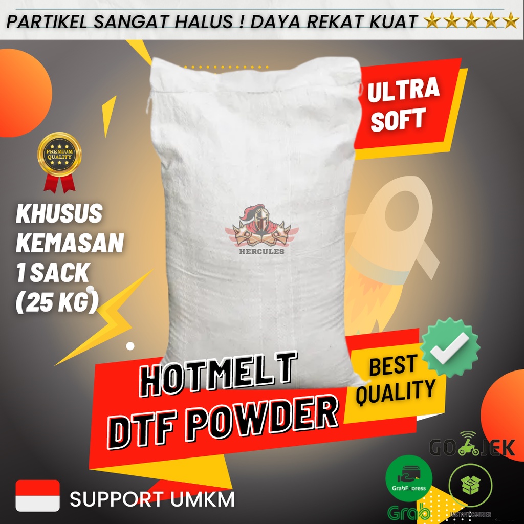 

Tpu Hot Melt Adhesive Ultra soft Powder DTF / Lem Bubuk Pet Film 25 Kg Tinta DTF ink