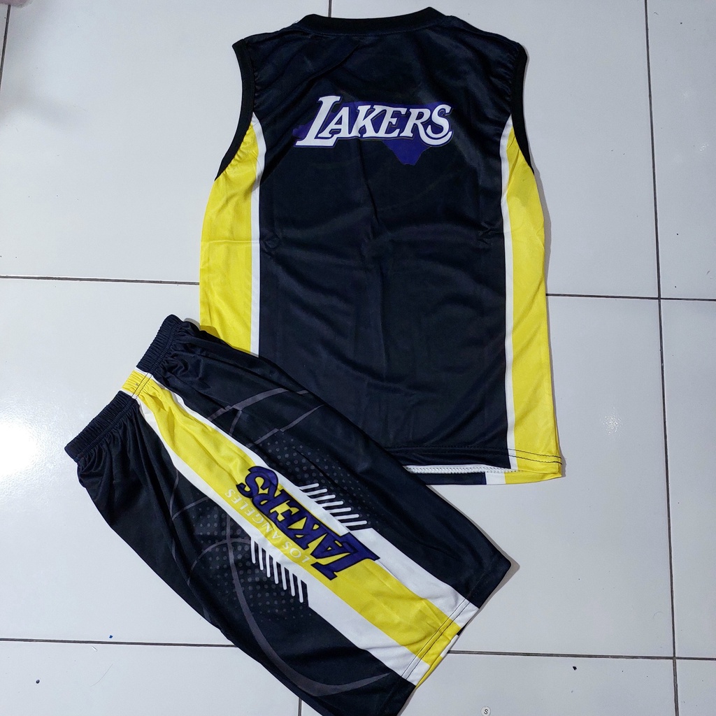 setelan baju basket anak/setelan baju lekbong anak size 6-12thn