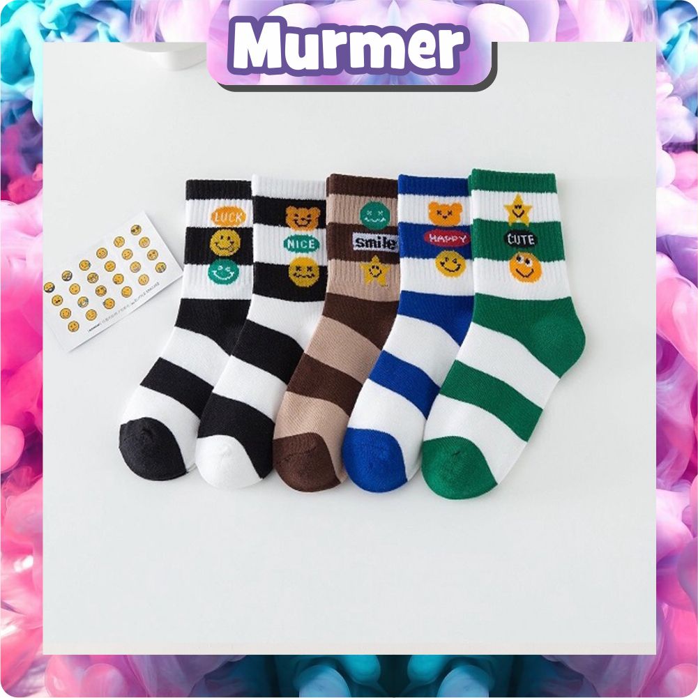 MurmerOfficial Kaos Kaki Anak Motif Smiley Kaus Kaki Bayi Lucu KK050