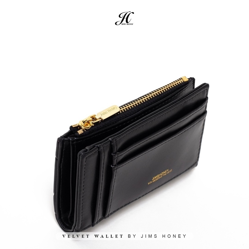 Jims Honey Velvet Wallet Dompet Kecil Kartu Wanita Simple Tipis Kekinian JH