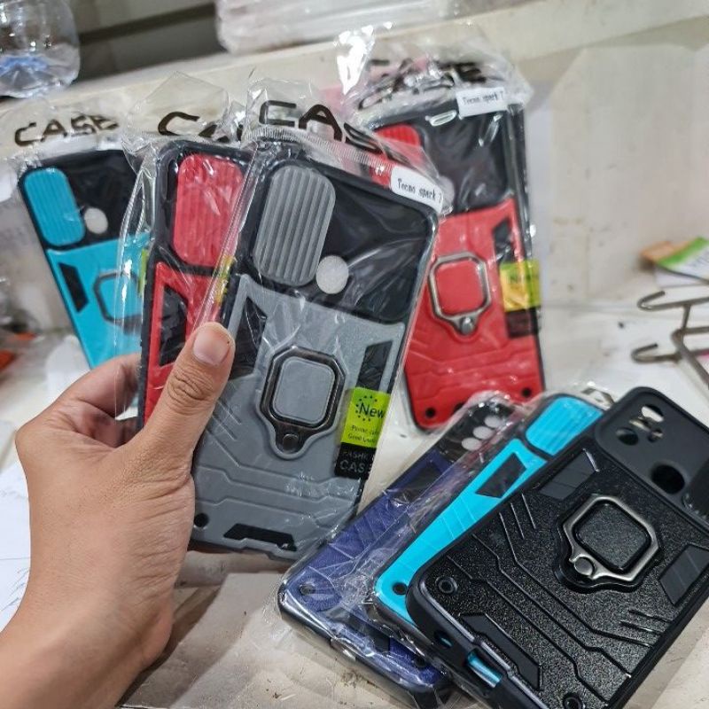 TECNO SPARK 7 SPARK 7 NFC CASE HARDCASE RING THUNDER SLIDE TRANSFORMER HARDCASE CASING PROTECT CAMERA COVER PELINDUNG KAMERA