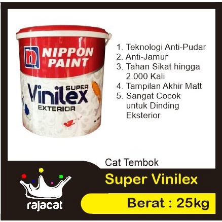 Cat Tembok Exterior Nippon Super Vinilex 25 Kg -- White Terlaris