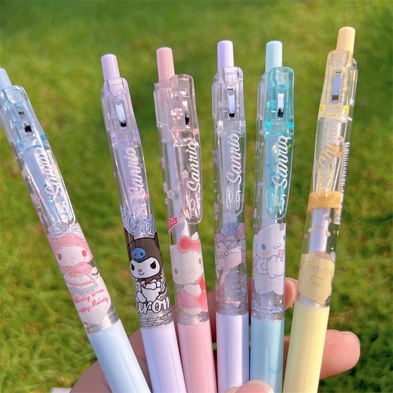 Cute Style INS Pena Menulis Halus Hitam Gel Tinta Flex Press Pulpen Ballpen Tanda Tangan Siswa Kartun Untuk Diary Scrapbooking Menggambar Sekolah Kantor Hewan Perlengkapan Alat Tulis