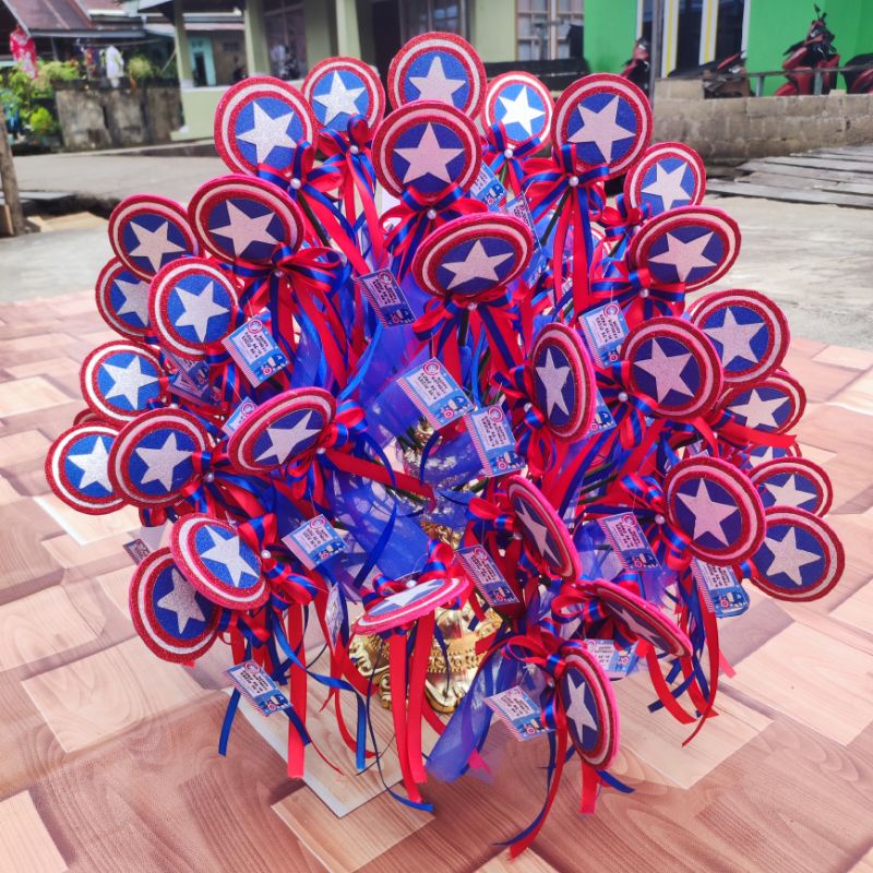 souvenir aqiqah/souvenir ultah/souvenir wedding/pokok telur/bunga telur/kembang telur/ capten amerik