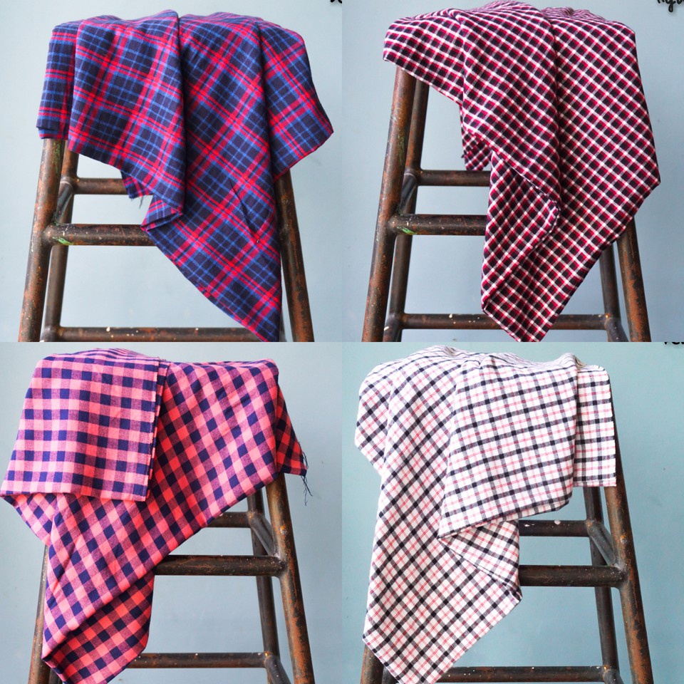 Kain Kotak Kotak Tartan Bahan Flanel Premium