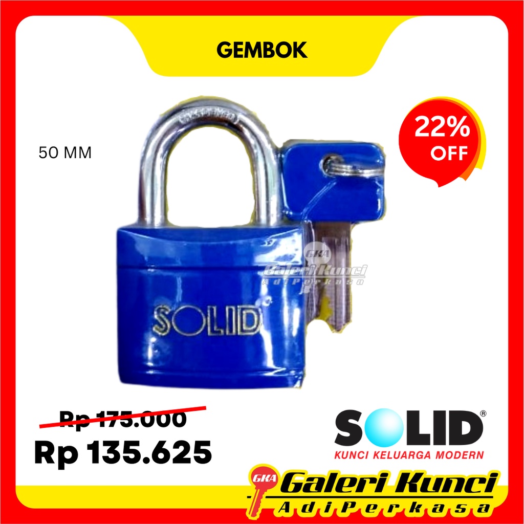 Gembok Solid Padlock SOLID SL 7806P 50MM Gembok Pagar
