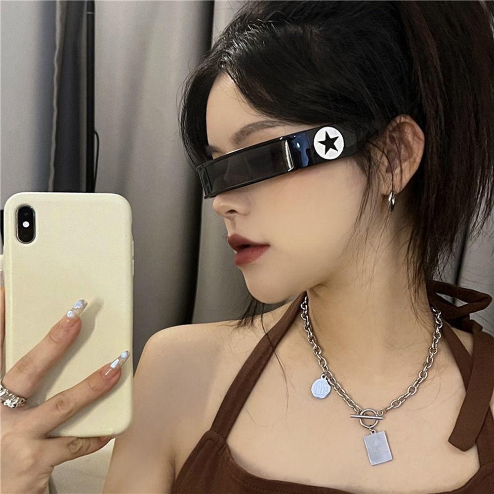 Mxbeauty Wanita Kacamata Hitam Keren Teknologi JK Fotografi Kacamata Futuristik Shades Sunglasses Bersepeda Kacamata Di Luar Kacamata Perlindungan UV Kacamata Y2K Bintang Kacamata Hitam