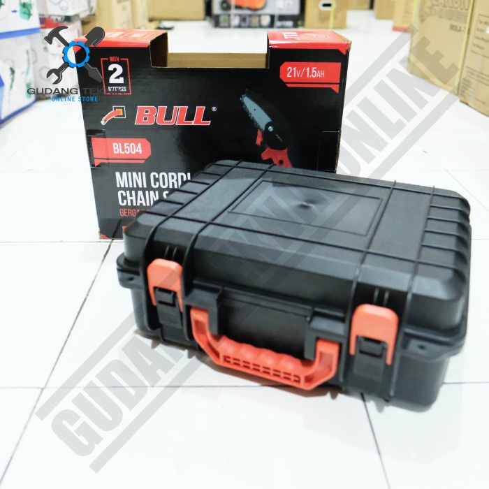 Mesin Gergaji Rantai Tangan Mini BATERAI 4&quot; BL504 BULL / CORDLESS Mini Chainsaw 4 Inch Potong Kayu BL 504 BULL