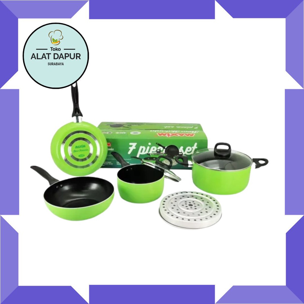 Panci Set MAXIM Halania 7pc wajan frypan wok pan penggorengan saucepan 7 pc