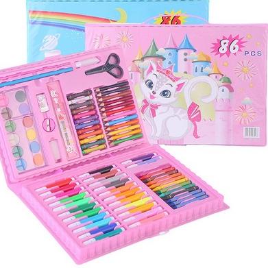 

Flash Sale!! Stationary Set isi 86 pcs Pensil Crayon Warna Cat Air / Perlengkapan Sekolah Menggambar Anak / Alat Warna