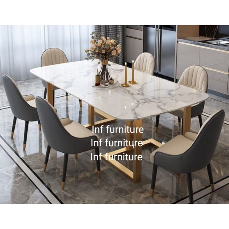 meja makan marmer meja makan stainless gold asli meja makan mewah marmer asli